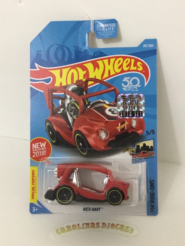 2018 Hot Wheels #197 Kick Kart red Factory sealed sticker WW2 Online now