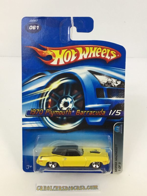 2006 Hot Wheels #61 70 Plymouth Barracuda yellow (FFF5) For Sale